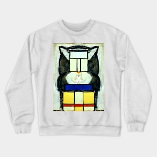 Portrait of Mondrian's cat Crewneck Sweatshirt